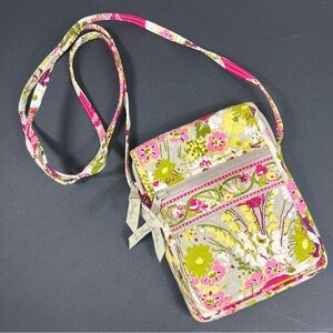Vera Bradley Mini Hipster Crossbody Bag Purse in Make Me Blush Floral Pattern